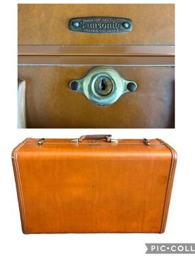 Vintage 1950s Samsonite Shwayder Bros Luggage Style 4621 21" x 13 x 7" No Key